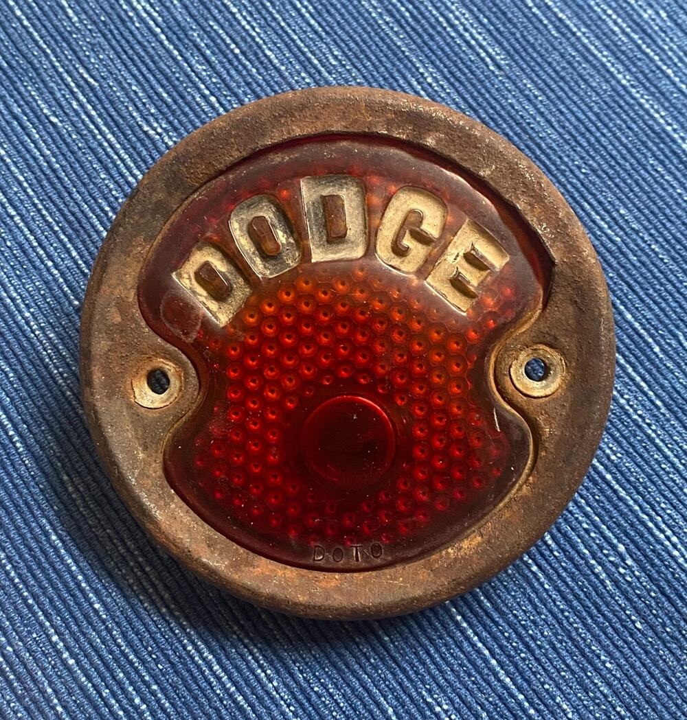 Vintage Red Glass Dodge Tail Light Lens Cover (1928-1956) Rat Hot Rod OEM 106B